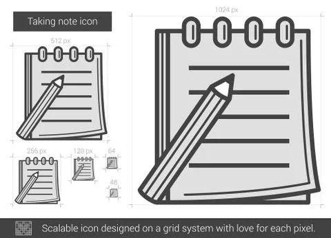 Taking note line icon Illustrazione stock