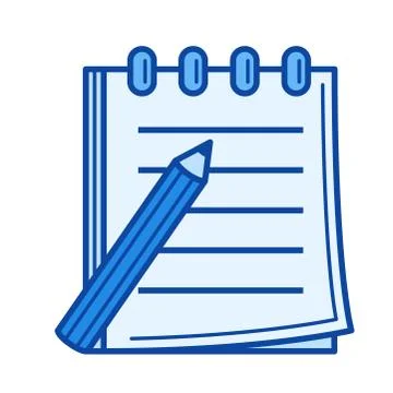 Taking note line icon. 库存插图