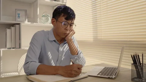 Taking note, Man's Hand Writing an Important Message in Notebook - Communicat Stock Footage 263466435