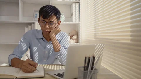 Taking note, Man's Hand Writing an Important Message in Notebook - Communicat Stock Footage 263466436