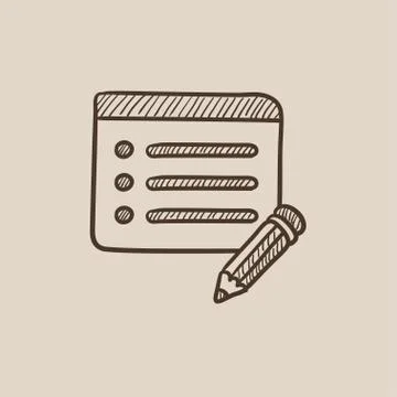 Taking note sketch icon 库存插图