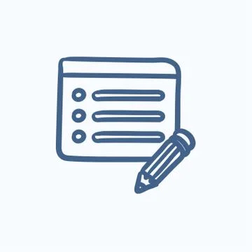 Taking note sketch icon Illustrazione stock
