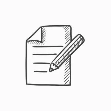 Taking note sketch icon Stock Illustration