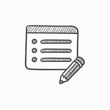 Taking note sketch icon Illustrazione stock