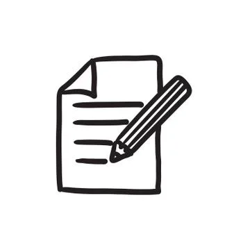 Taking note sketch icon Stock Illustration