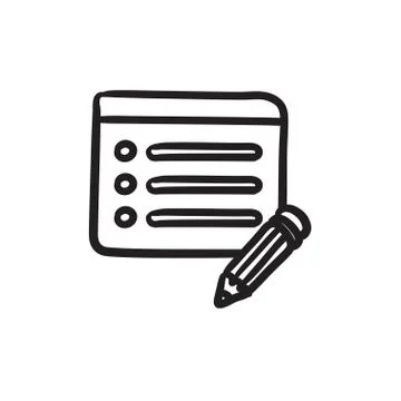 Taking note sketch icon Illustrazione stock