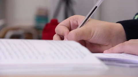 Taking Notes in Class Stock Footage 47813760
