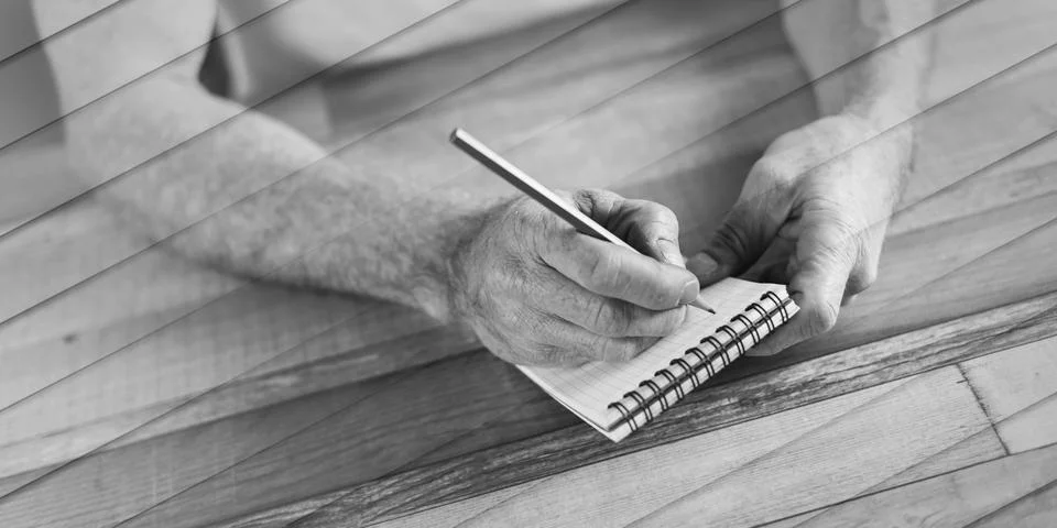 Taking notes, geometric pattern Stock Photos