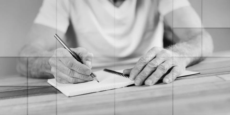 Taking notes, geometric pattern Stock Photos