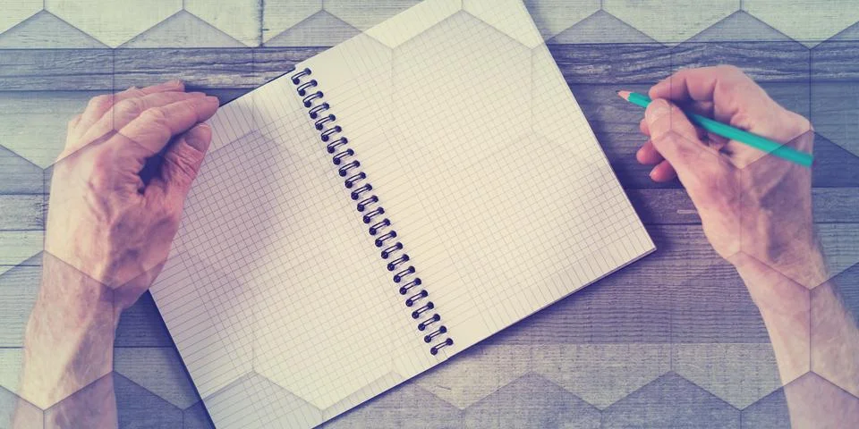 Taking notes, geometric pattern Stock Photos