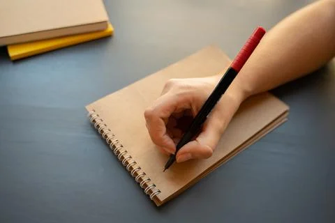 Taking notes notebook Stock Photos