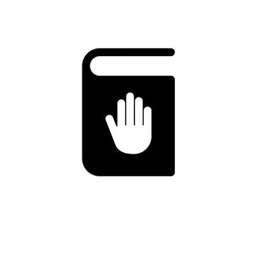 Taking Oath, Hand on Constitution or Bible Solid Flat Vector Icon Isolated on Stock Illustration