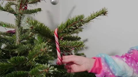 Taking the ornaments of a Christmas tree. Stock Footage 168835750