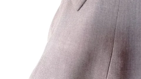 Taking out coins from a grey suit pocket Stock Footage 145562853