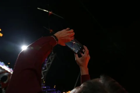 Taking a photo with the handphone camera Stock Photos