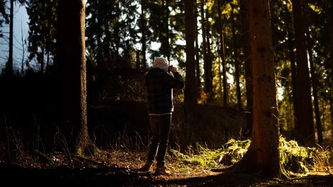 Taking A Photograph In The Wild Stock Footage 105610569