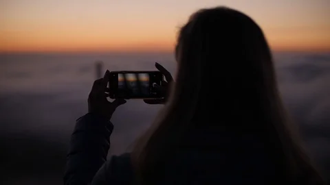 Taking Photos In The Clouds Stock Footage 97696422