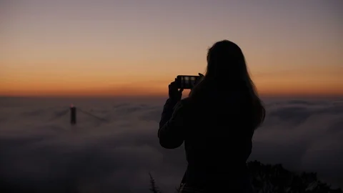 Taking Photos In The Clouds Stock Footage 97696519