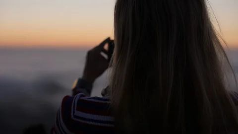 Taking Photos In The Clouds Stock Footage 97697284