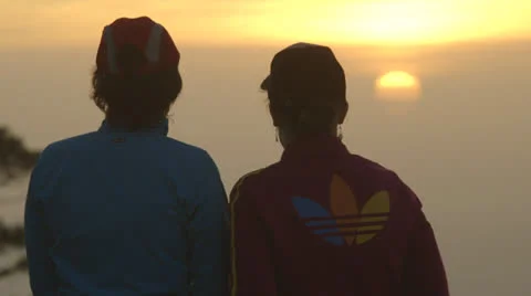 Taking photos at sunset Stock Footage 27168418