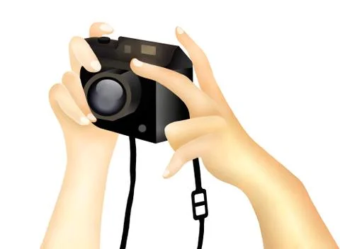 Taking A Picture with A Digital Camera Ilustración de archivo
