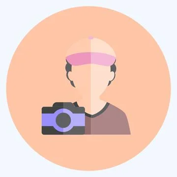 Taking picture Icon in trendy flat style isolated on soft blue background Stock Illustration
