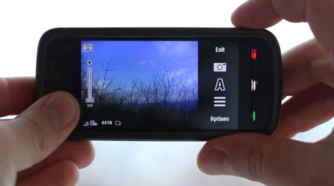 Taking picture with smartphone Stock Footage 34869215