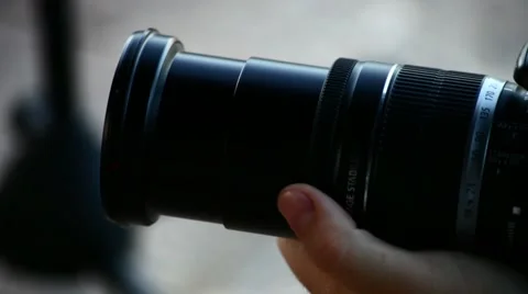 Taking pictures with professional reflex camera Stock-Footage 55412804