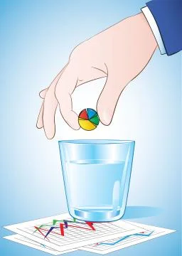 Taking pie chart pill 스톡 일러스트