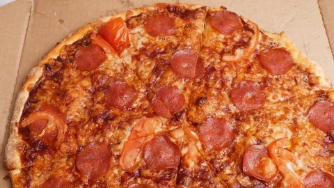 Taking piece of pizza. Stock Footage 71411567