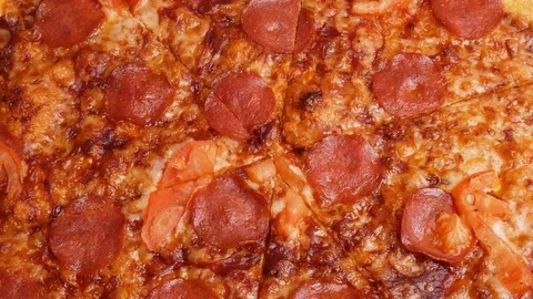 Taking pieces of pizza. Stock Footage 71411844