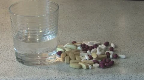 Taking pills Stock Footage 11859856