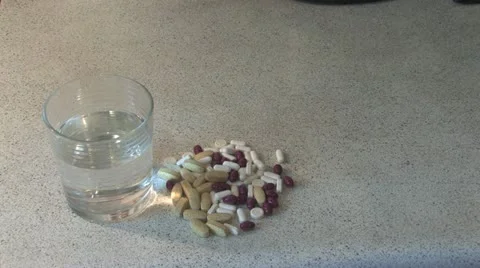 Taking pills Stock Footage 11877270