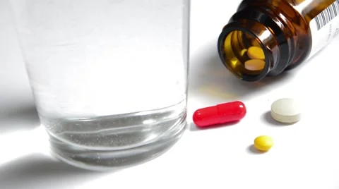 Taking pills Stock Footage 48612956