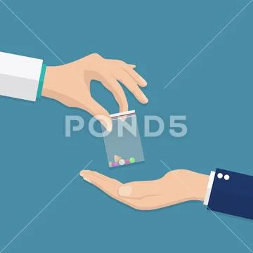 Taking the pills. Ilustraciones de archivo