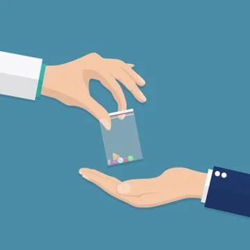 Taking the pills. Stock Illustration