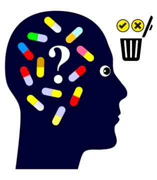 Taking Pills or Not Illustrazione stock