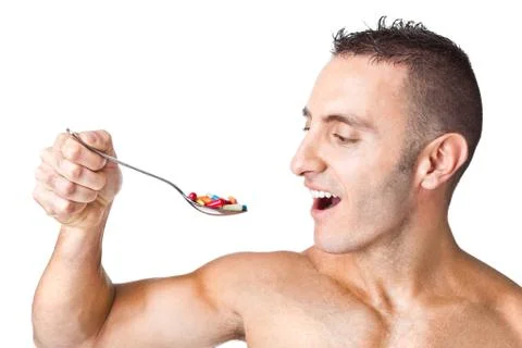 Taking pills Stock Photos