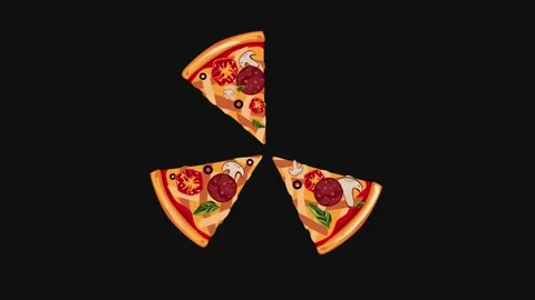 Taking pizza slice from the box animation. Tasty fast food Hand taking pizza Vídeos de archivo 336586588