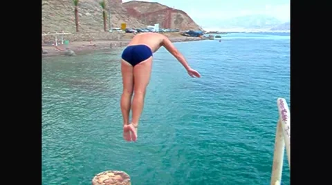 Taking the Plunge Stock Footage 43726987