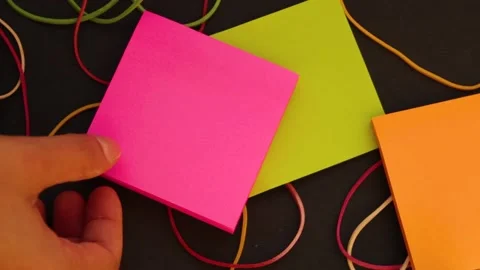 Taking a post-it note Stock Footage 142791611