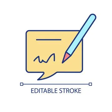 Taking quick notes RGB color icon Stock Illustration