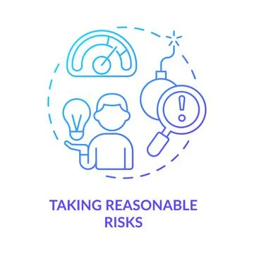 Taking reasonable risks blue gradient concept icon Stock Illustration