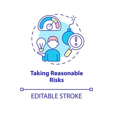 Taking reasonable risks concept icon Stock Illustration