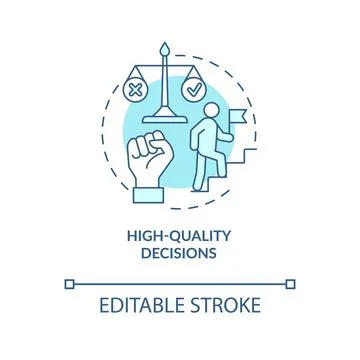 Taking reasonable risks turquoise concept icon Stock Illustration