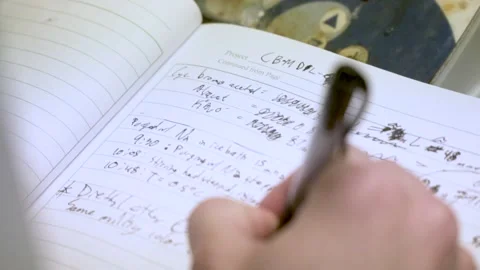 Taking Research Notes Stock Footage 132455152
