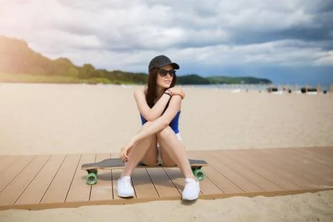 Taking a rest on the beach Stock Photos