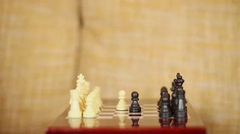 Taking risks, close-up of a man playing chess. Stock Footage 64156306