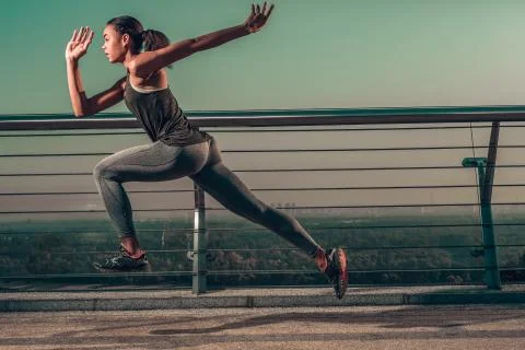 Taking running speed to the next level stock photo Stock Photos
