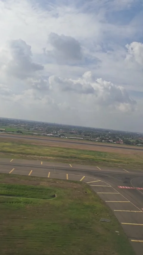 Taking off at runway Stock Footage 286917153